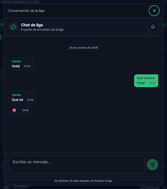 Chat general de la liga entre vecinos